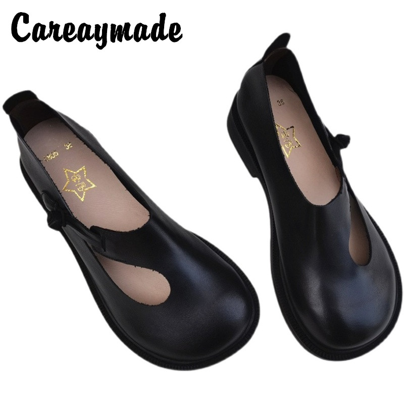 Womens Heels - Careaymade-Genuine Leather Big Shoes Retro National