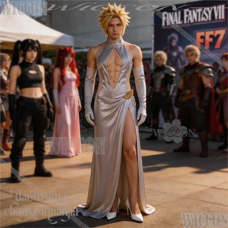 FF7 Cosplay Cloud High Slit We - огляд і ціна Evening Gown