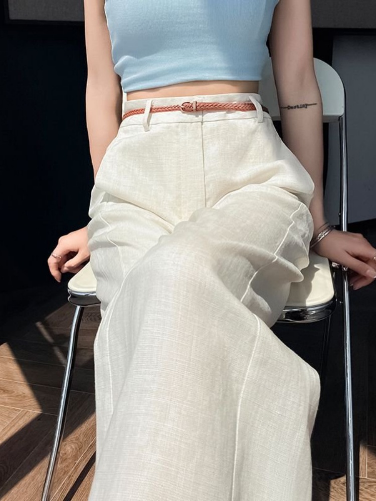 High Waist Narrow Cut Linen Co - огляд і ціна Tailored Trouser Wide