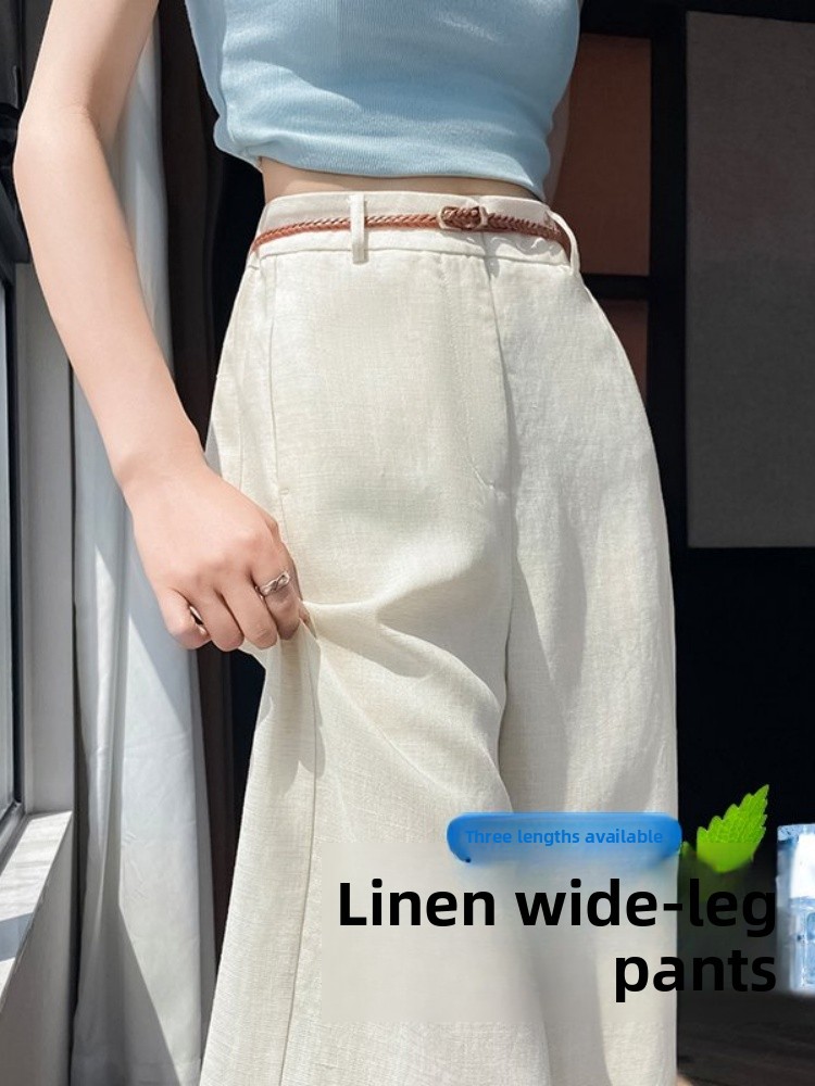 High Waist Narrow Cut Linen Co - огляд і ціна Tailored Trouser Wide