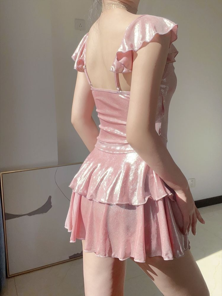 Flattering Shiny Pink Swimwear - огляд і ціна Womens Suit